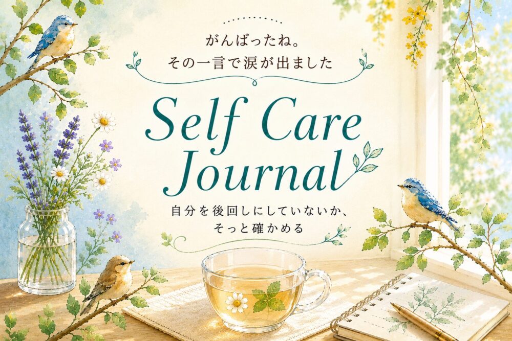 「がんばったね。その一言で涙が出ました」――祖母の言葉をきっかけに作ったSelf Care Journalのアイキャッチ画像。